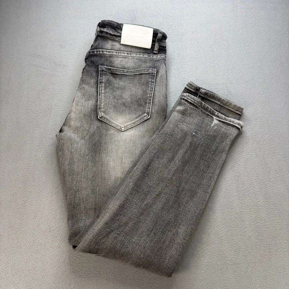 RGSTR Distressed Ripped Denim Jeans Slim Fit 34 FIT 32x30 Gray Acid Wash Street